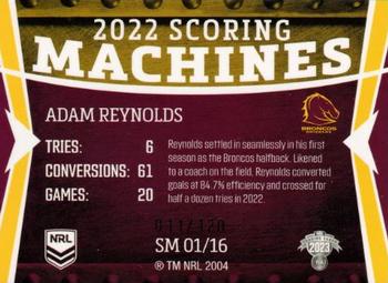 2023 NRL Traders Titanium - Scoring Machines #SM01 Adam Reynolds Back